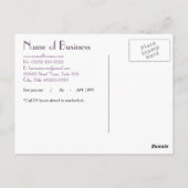 Einfache Chic Lila Abstrakte Ernennung Erinnerung Postkarte (Rückseite)