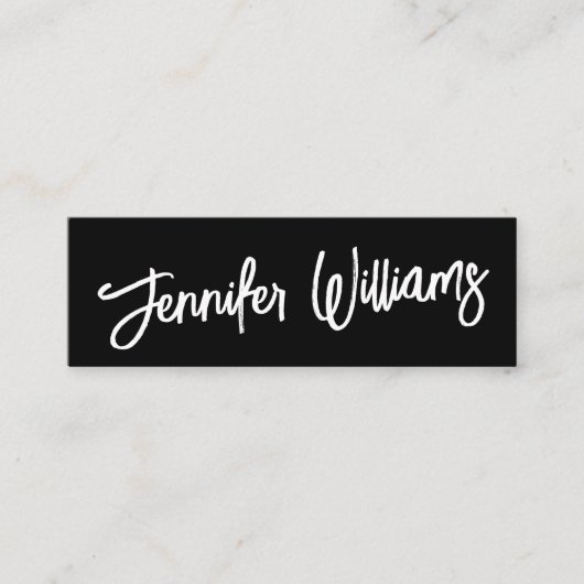 Einfache Chic-Minimalistisch- + Kalligraphieschrif Mini Visitenkarte (Vorderseite)