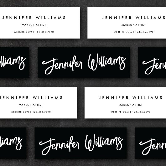 Einfache Chic-Minimalistisch- + Kalligraphieschrif Mini Visitenkarte