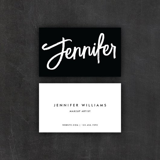 Einfache Chic-Minimalistisch- + Kalligraphieschrif Visitenkarte