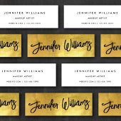 Einfache Chic Minimalistischer Skriptname Gold + S Mini Visitenkarte