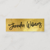 Einfache Chic Minimalistischer Skriptname Gold + S Mini Visitenkarte (Vorderseite)