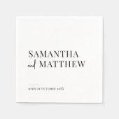 Einfache Chic Modern Couple Names Wedding Serviette (Vorderseite)