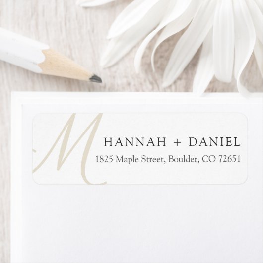 Einfache Chic Modern Monogram Rücksendeadresse (Insitu)