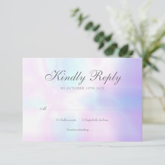 Einfache Chic Modern Pearl UAWG RSVP Karte (Stehend Vorderseite)