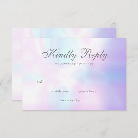 Einfache Chic Modern Pearl UAWG RSVP Karte (Vorne/Hinten)