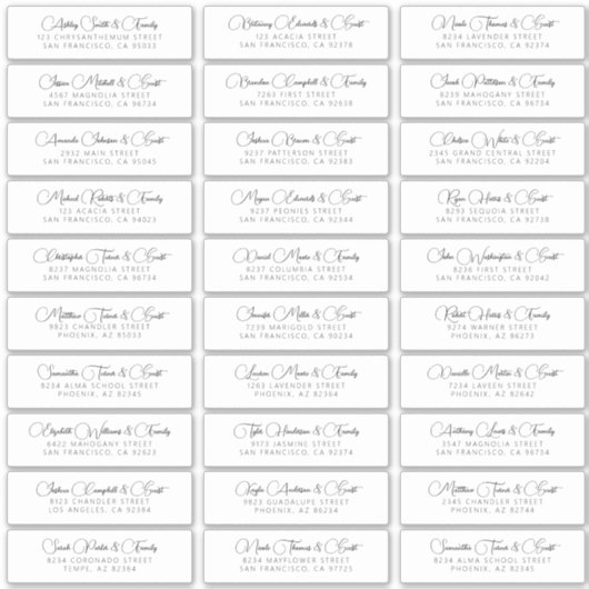 Einfache Chic Modern Wedding Guest Address Aufkleber (Vorderseite)