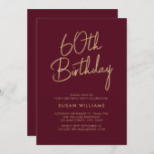 Einfache Chic Moderne 60. Geburtstag Einladung (Vorne/Hinten)