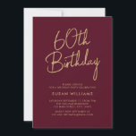 Einfache Chic Moderne 60. Geburtstag Einladung<br><div class="desc">Einfache Chic Moderne 60. Geburtstag. Freuen Sie sich auf elegante Kalligraphieskripte und minimalistisches Typografie-Design.</div>