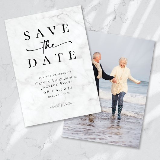 Einfache Chic Moderne Typografie Hochzeit Save The Date