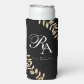 Einfache Chic Monogram Black Selters Dosenkühler (Seltzer Vorderseite)