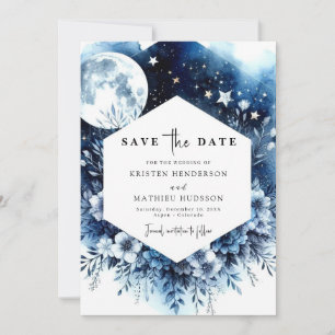 Einfache Chic Moonlit Hochzeit Save The Date