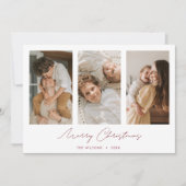 Einfache Chic Multi Foto Collage Frohe Weihnachten (Vorderseite)
