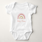 Einfache Chic Name Rosa Regenbogen Baby Strampler (Vorderseite)