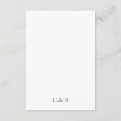 Einfache Chic Navy Blue QR Code Hochzeit RSVP Kart Begleitkarte (Rückseite)