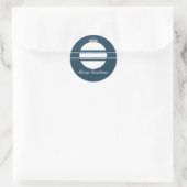 Einfache Chic Ornament Weihnachtskleber Runder Aufkleber (Tasche)