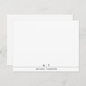 Einfache Chic-Personalisiert-Monogramm Mitteilungskarte (Vorne/Hinten)