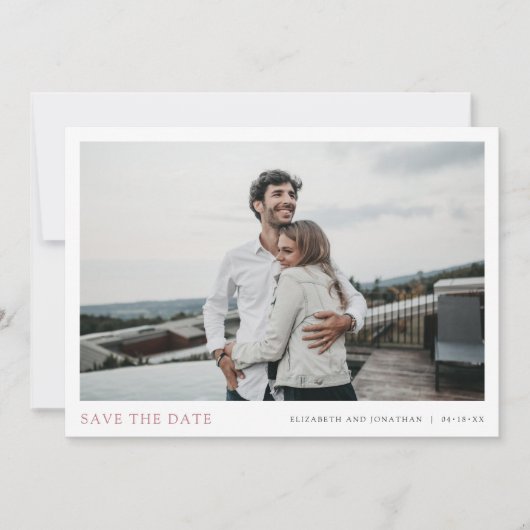 Einfache Chic Rose Gold-Hochzeit Sichern Sie das D Save The Date (Vorderseite)
