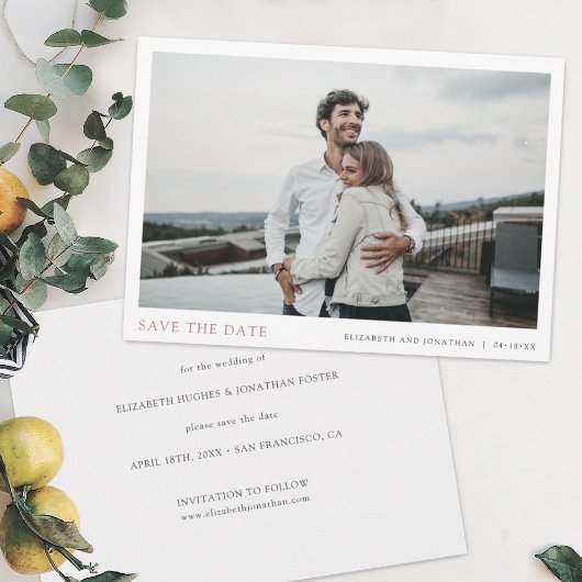 Einfache Chic Rose Gold-Hochzeit Sichern Sie das D Save The Date