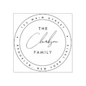 Einfache Chic Round-Rücksendeadresse-Gummi-Briefma Gummistempel (Prägung)