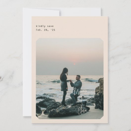 Einfache Chic Save the Date Karte (Vorderseite)