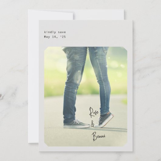 Einfache Chic-Save the Date-Karte Einladung (Vorderseite)