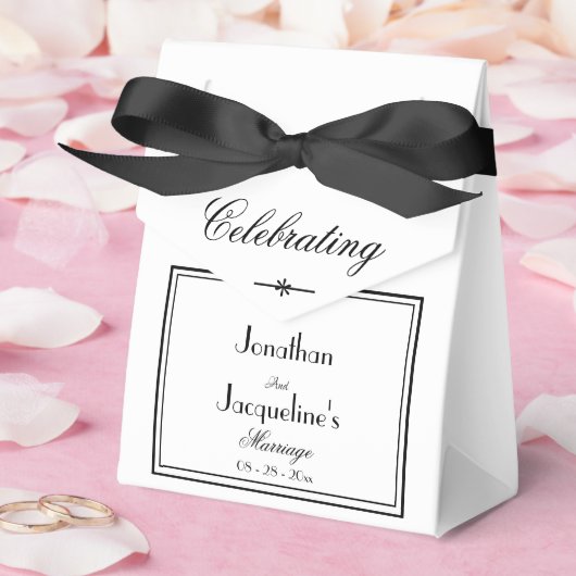 Einfache Chic Script Elegant White Wedding Geschenkschachtel (Hochzeit)