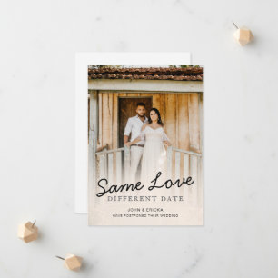 Einfache Chic Script-Foto Hochzeit Ankündigung