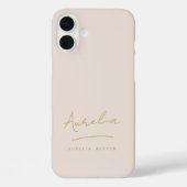 Einfache Chic Script Monogram Blush Pink Gold Case-Mate iPhone Hülle (Rückseite)