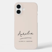 Einfache Chic Script Monogram Blush Pink Signature Case-Mate iPhone Hülle (Rückseite)