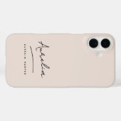 Einfache Chic Script Monogram Blush Pink Signature Case-Mate iPhone Hülle (Rückseite (Horizontal))