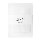 Einfache Chic Script Monogram Heart Wedding Einladungsbanderole (Vorderseite Beispiel)