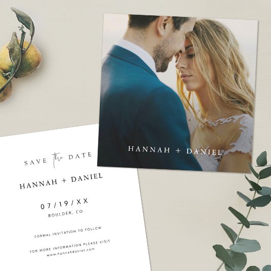 Einfache Chic Square-Hochzeit Speichern Sie die Da Save The Date