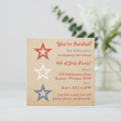 Einfache Chic Stars 4. Juli Einladung (Stehend Vorderseite)