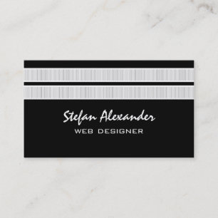 Einfache Chic Stripes Business Card, Schwarz und W Visitenkarte
