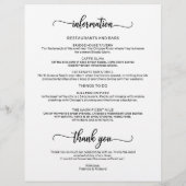 Einfache Chic Timeline zum Hochzeitstag (Rückseite)