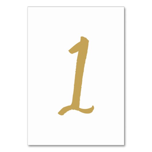 Einfache Chic-Tischnummer Gold - Tabelle 1 Tischnummer (Rückseite)