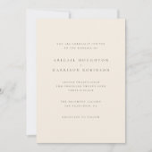Einfache Chic Typografie Blush & Cream Wedding Einladung (Vorderseite)