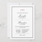 Einfache Chic Typografie Hochzeitseinladung Einladung (Vorderseite)