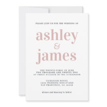 Einfache Chic Typografie Silver Pink Wedding