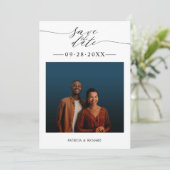 Einfache Chic Wedding Save the Date Foto Einladung (Stehend Vorderseite)