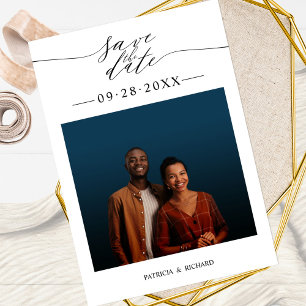Einfache Chic Wedding Save the Date Foto Einladung