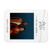 Einfache Chic Wedding Save the Date Foto Magnet (Horizontal)
