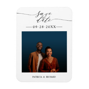 Einfache Chic Wedding Save the Date Foto Magnet