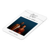 Einfache Chic Wedding Save the Date Foto Magnet (Linke Seite)
