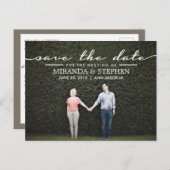 Einfache Chic Wedding Save the Date Foto Postcard Ankündigungspostkarte (Vorne/Hinten)