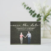 Einfache Chic Wedding Save the Date Foto Postcard Ankündigungspostkarte (Stehend Vorderseite)