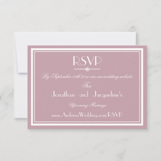 Einfache Chic Wedding Website RSVP Card (Vorderseite)