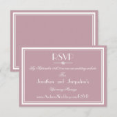 Einfache Chic Wedding Website RSVP Card Karte (Vorne/Hinten)