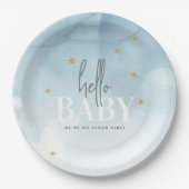 Einfache Chic Wir sind auf Cloud 9 Hello Baby Dusc Pappteller (Vorderseite)